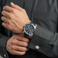 Daniel Klein Exclusive Dark Blue Leather Watch for Men DK.1.14212-3