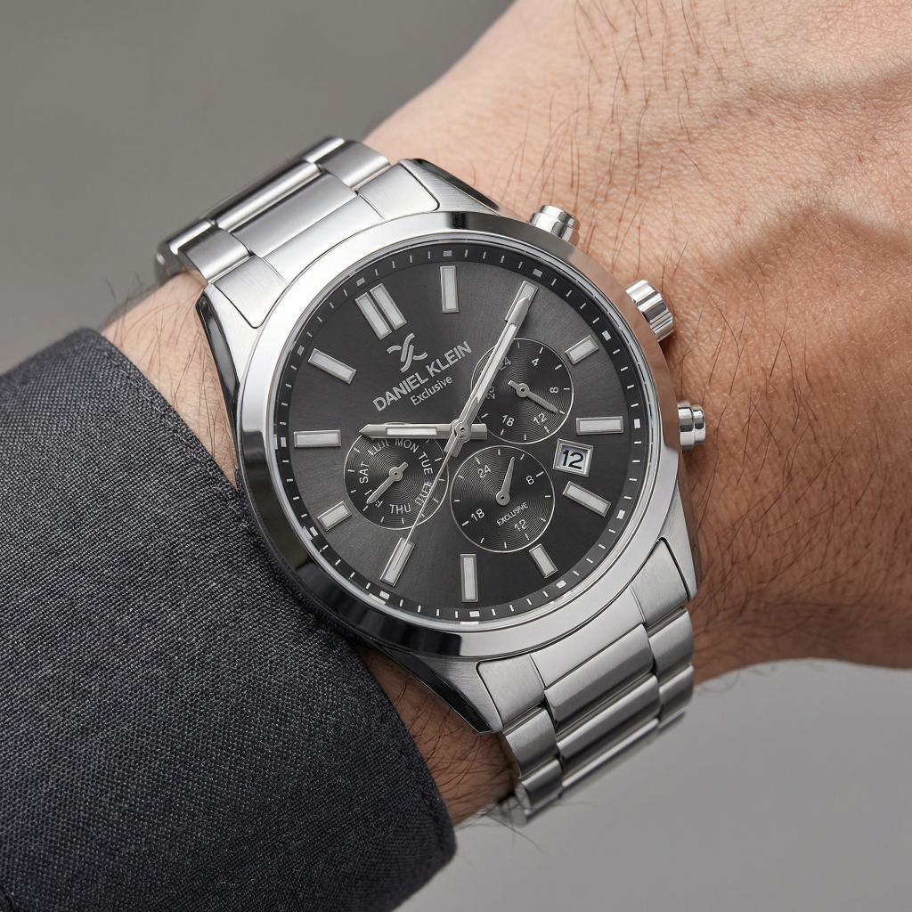 Daniel Klein Exclusive Silver Stainless Steel Watch for Men DK.1.14213-2