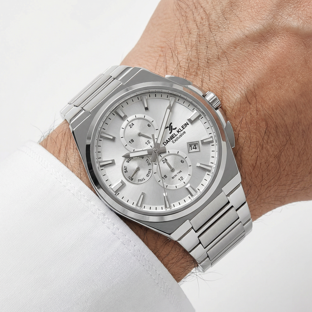 Daniel Klein Exclusive Silver Stainless Steel Watch for Men DK.1.14214-1
