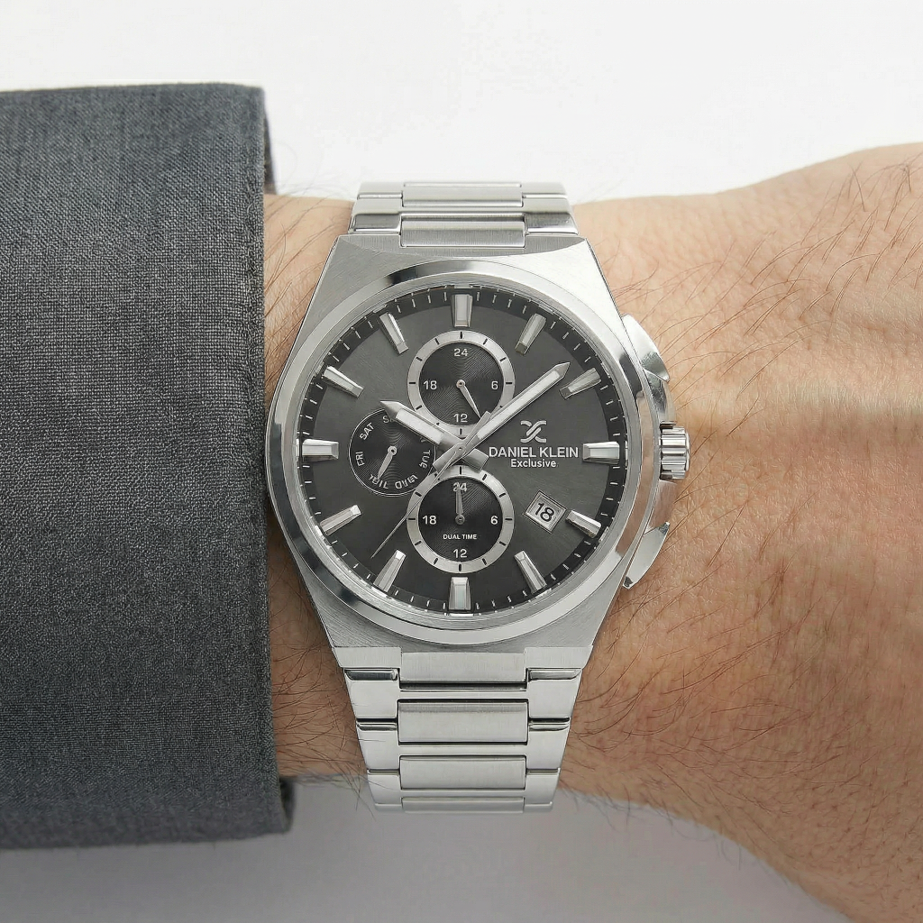 Daniel Klein Exclusive Silver Stainless Steel Watch for Men DK.1.14214-2