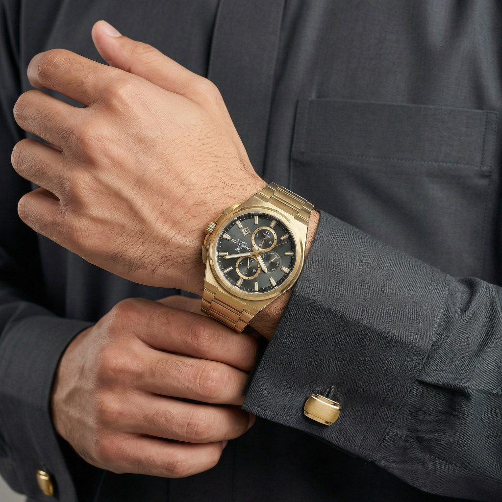 Daniel Klein Exclusive Gold Stainless Steel Watch for Men DK.1.14214-4