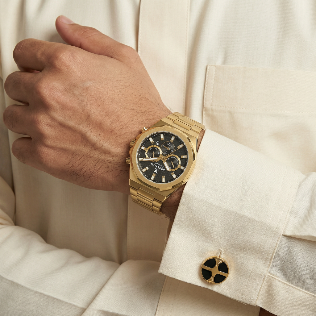 Daniel Klein Exclusive Gold Stainless Steel Watch for Men DK.1.14218-4