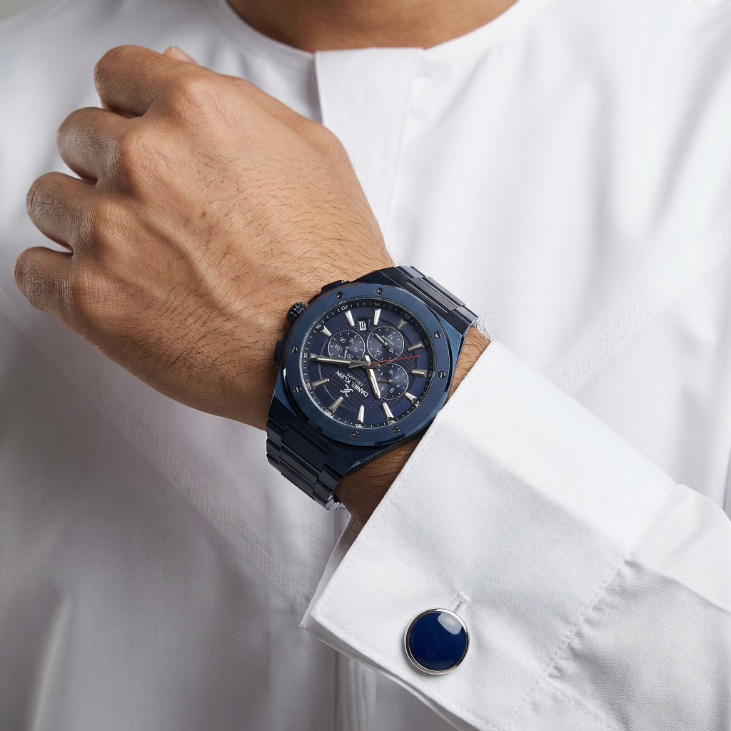 Daniel Klein Exclusive Blue Stainless Steel Watch for Men DK.1.14219-5