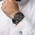 Daniel Klein Exclusive Black Leather Watch for Men DK.1.14221-2