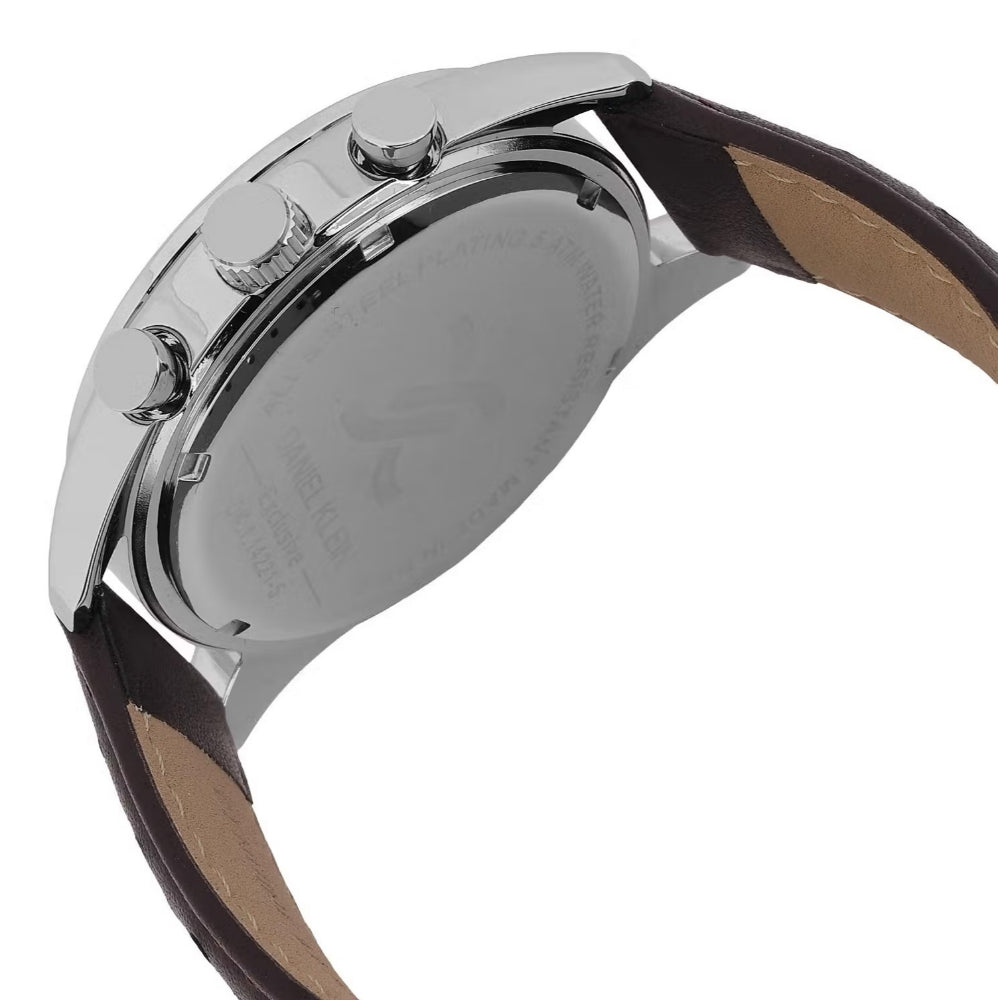 Daniel Klein Exclusive Dark Brown Leather Watch for Men DK.1.14221-5