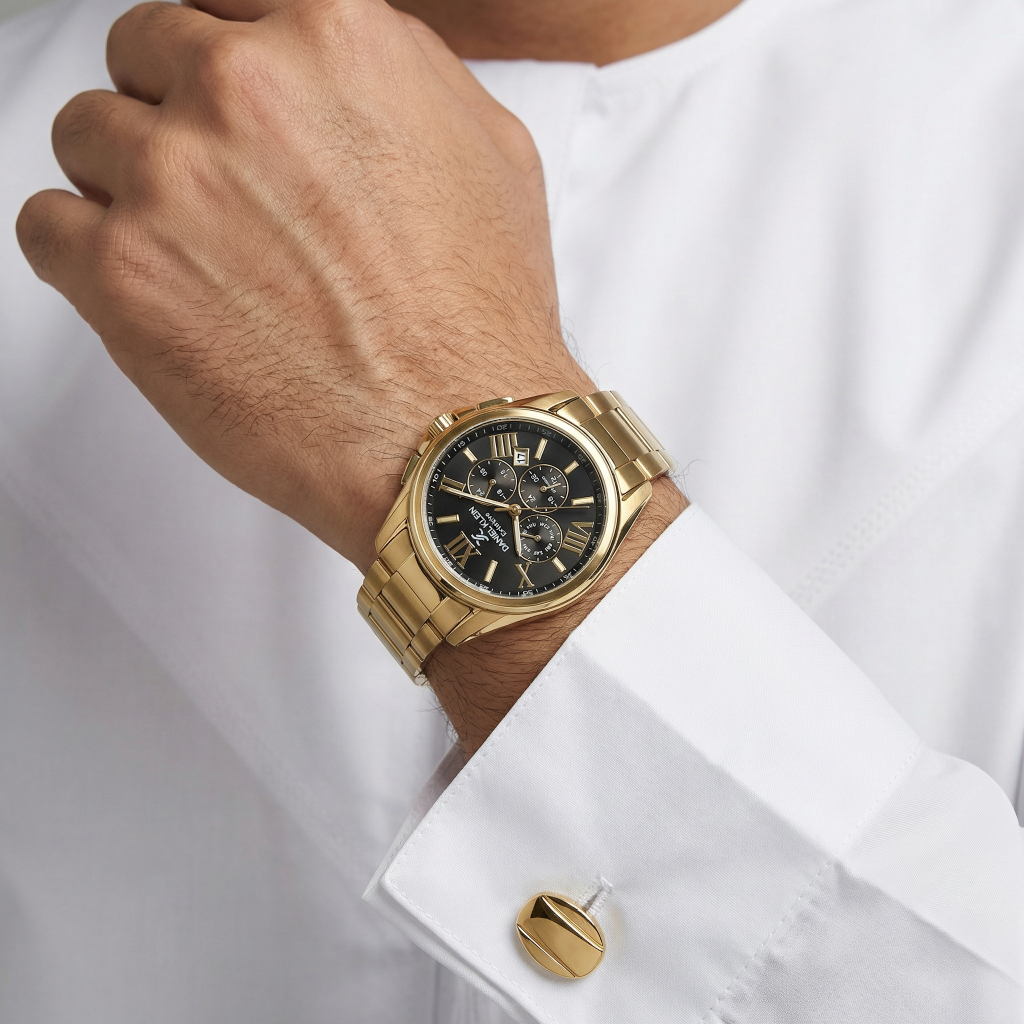Daniel Klein Exclusive Gold Stainless Steel Watch for Men DK.1.14222-5