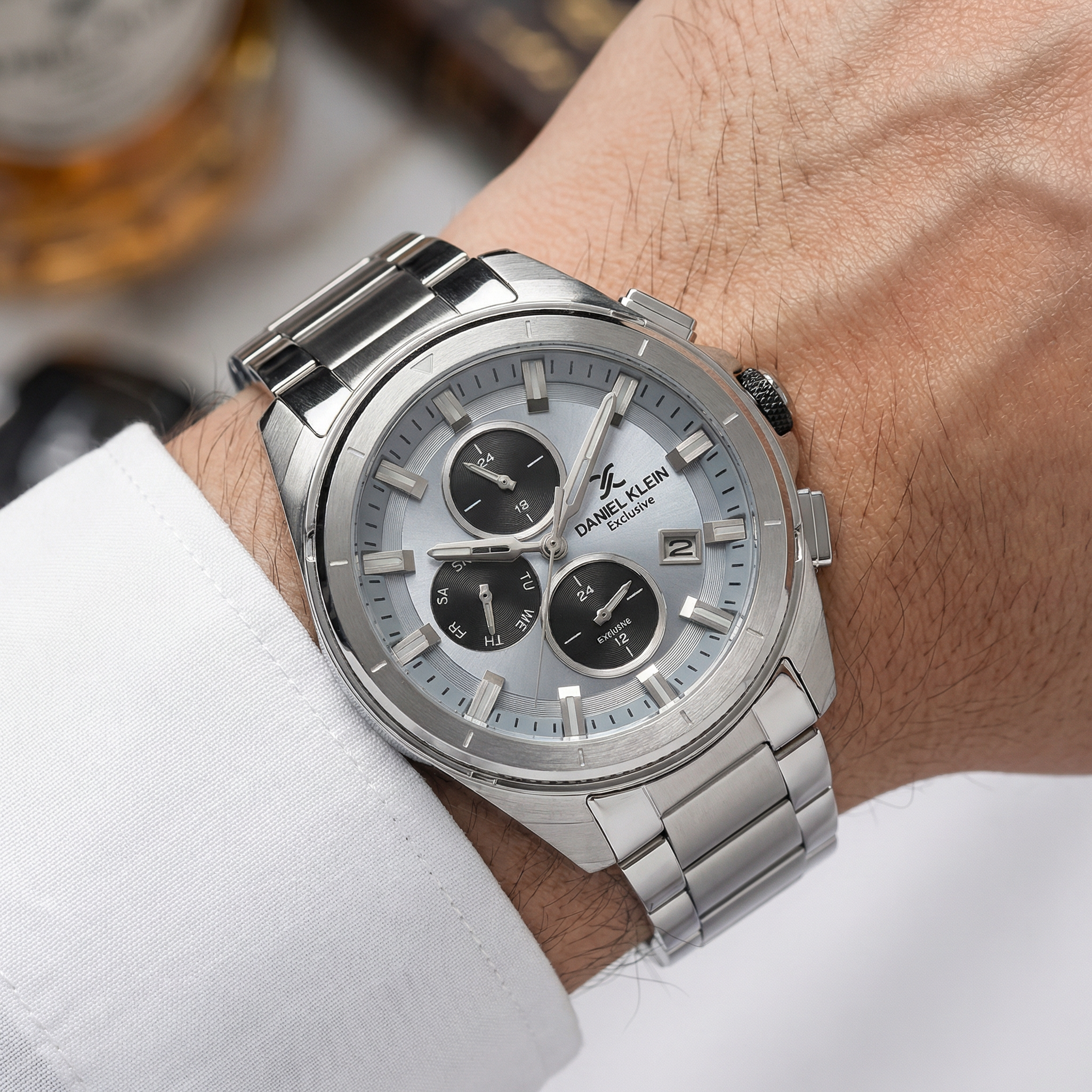 Daniel Klein Exclusive Silver Stainless Steel Watch for Men DK.1.14224-4