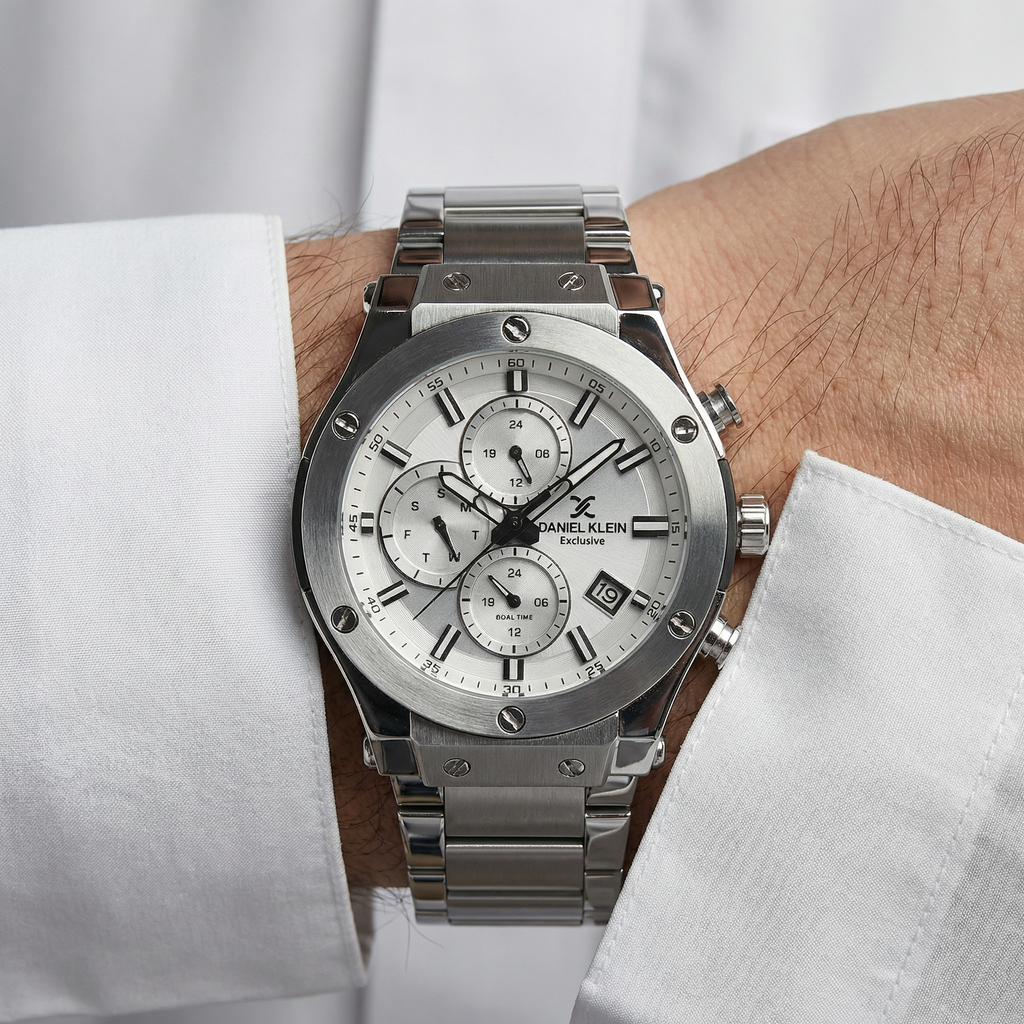 Daniel Klein Exclusive Silver Stainless Steel Watch for Men DK.1.14227-1