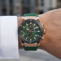 Daniel Klein Exclusive Dark Green Silicone Band Watch for Men DK.1.14228-5