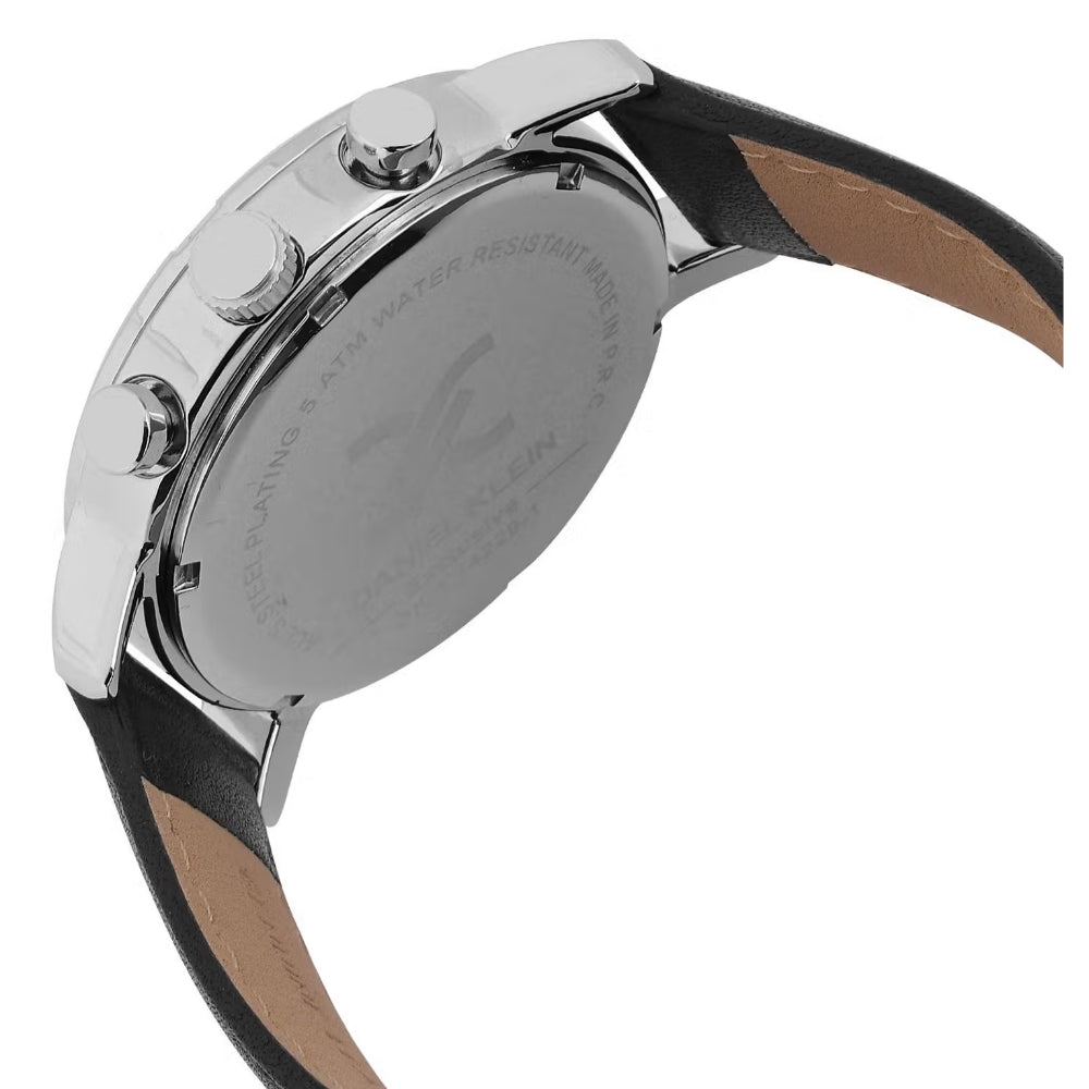 Daniel Klein Leather Black Watch for Men DK.1.14229-2