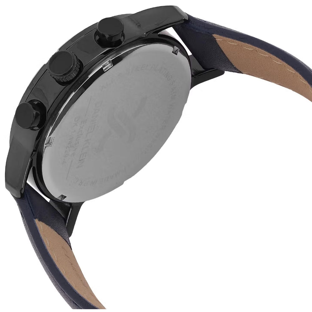 Daniel Klein Exclusive Dark Blue Leather Watch for Men DK.1.14229-4
