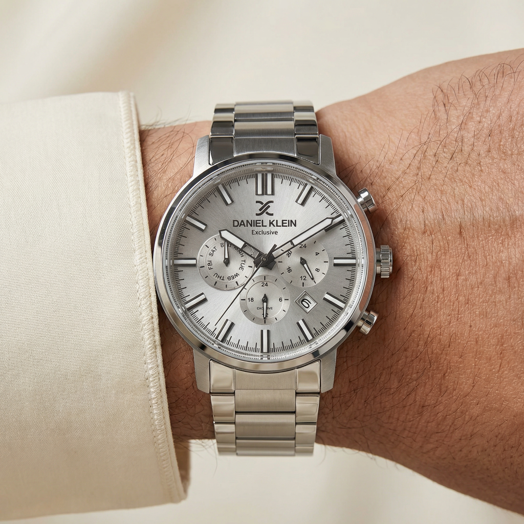 Daniel Klein Exclusive Silver Stainless Steel Watch for Men DK.1.14230-1