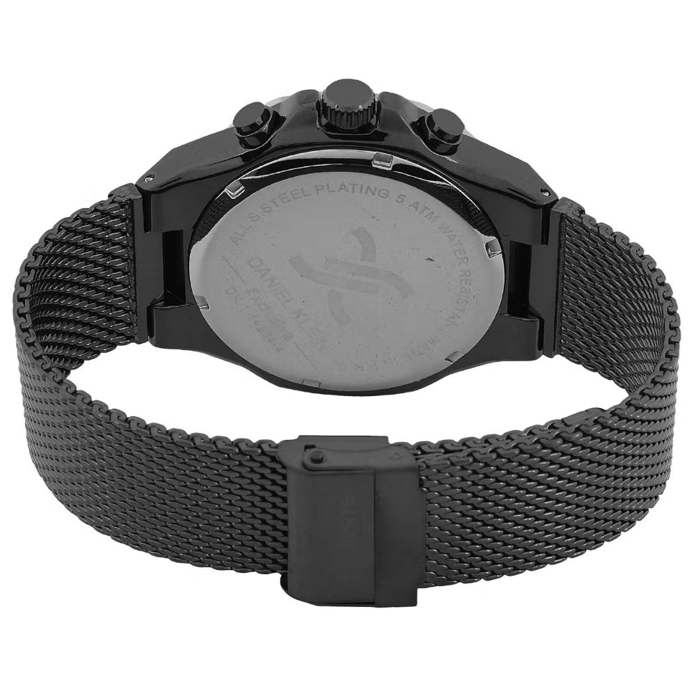 Daniel Klein Exclusive Black Mesh Band Watch for Men DK.1.14234-5