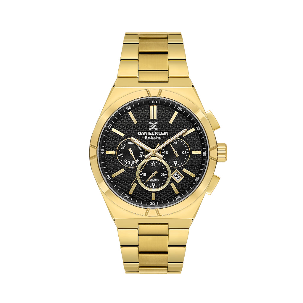 Daniel Klein Exclusive Gold Stainless Steel Watch for Men DK.1.14237-4