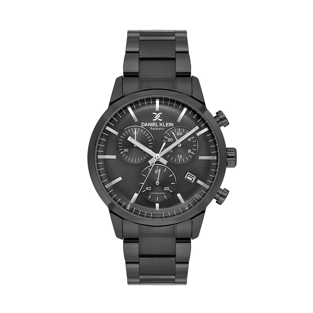 Daniel Klein Exclusive Black Stainless Steel Watch for Men DK.1.14238-4