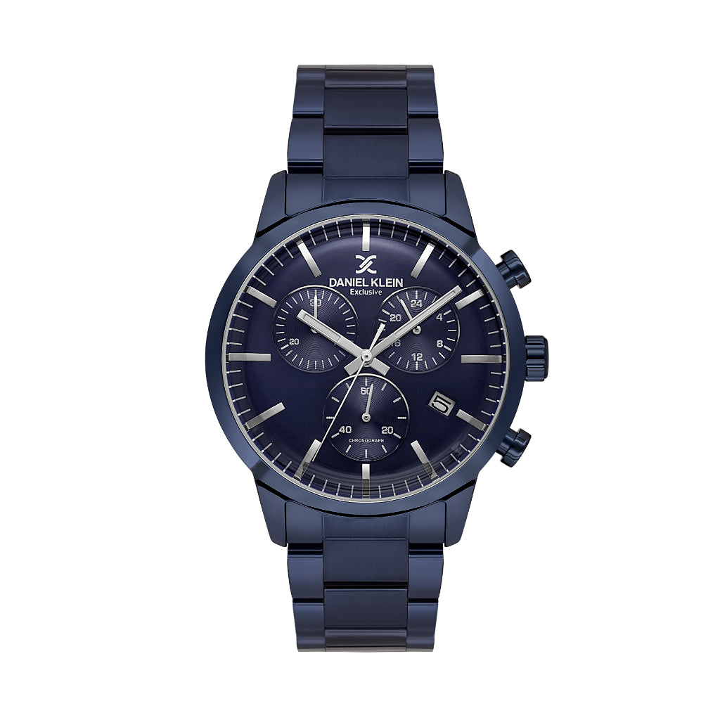 Daniel Klein Exclusive Dark Blue Stainless Steel Watch for Men DK.1.14238-5