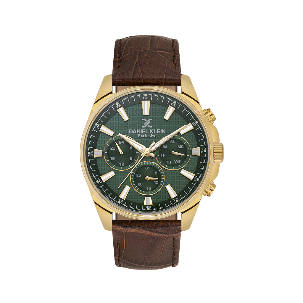 Daniel Klein Exclusive Dark Brown Leather Watch for Men DK.1.14239-4