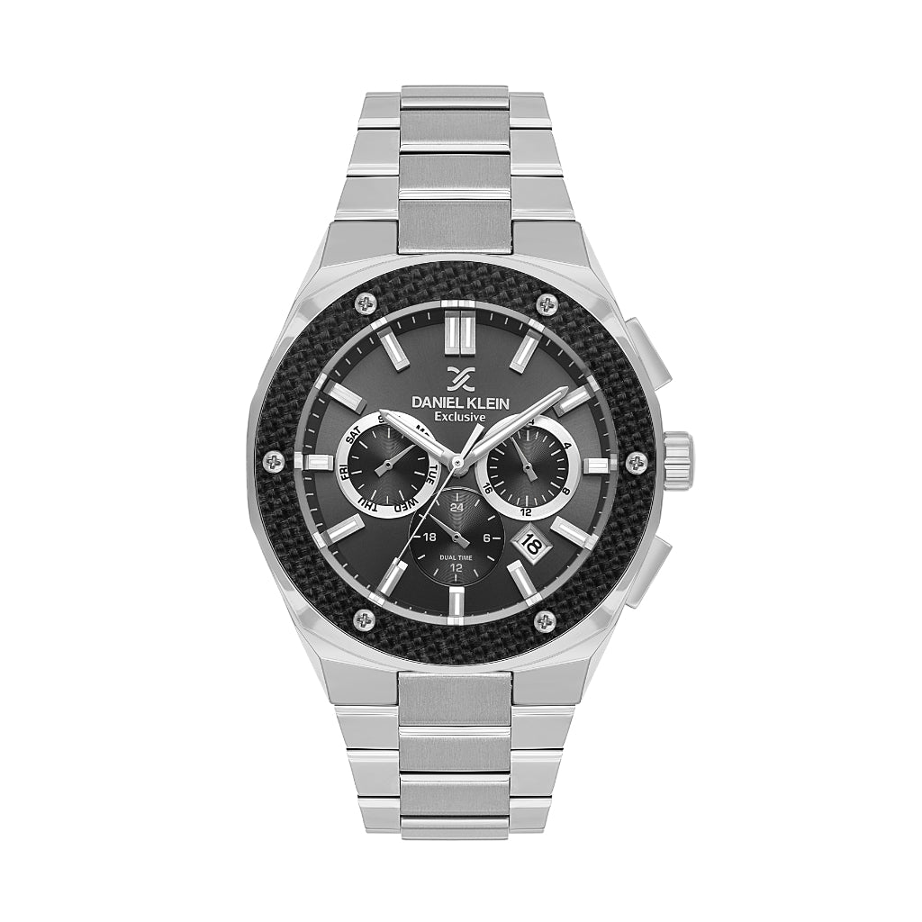 Daniel Klein Exclusive Silver Stainless Steel Watch for Men DK.1.14241-3