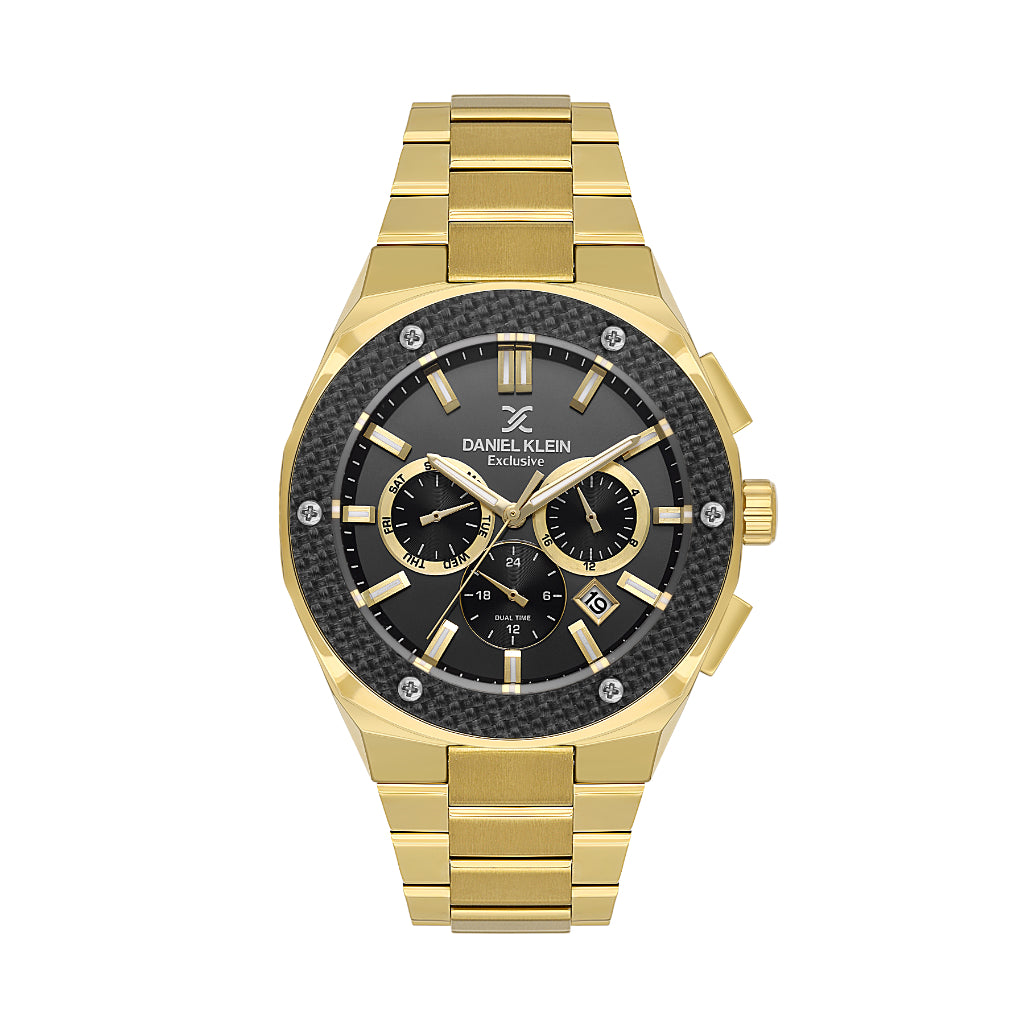Daniel Klein Exclusive Gold Stainless Steel Watch for Men DK.1.14241-5