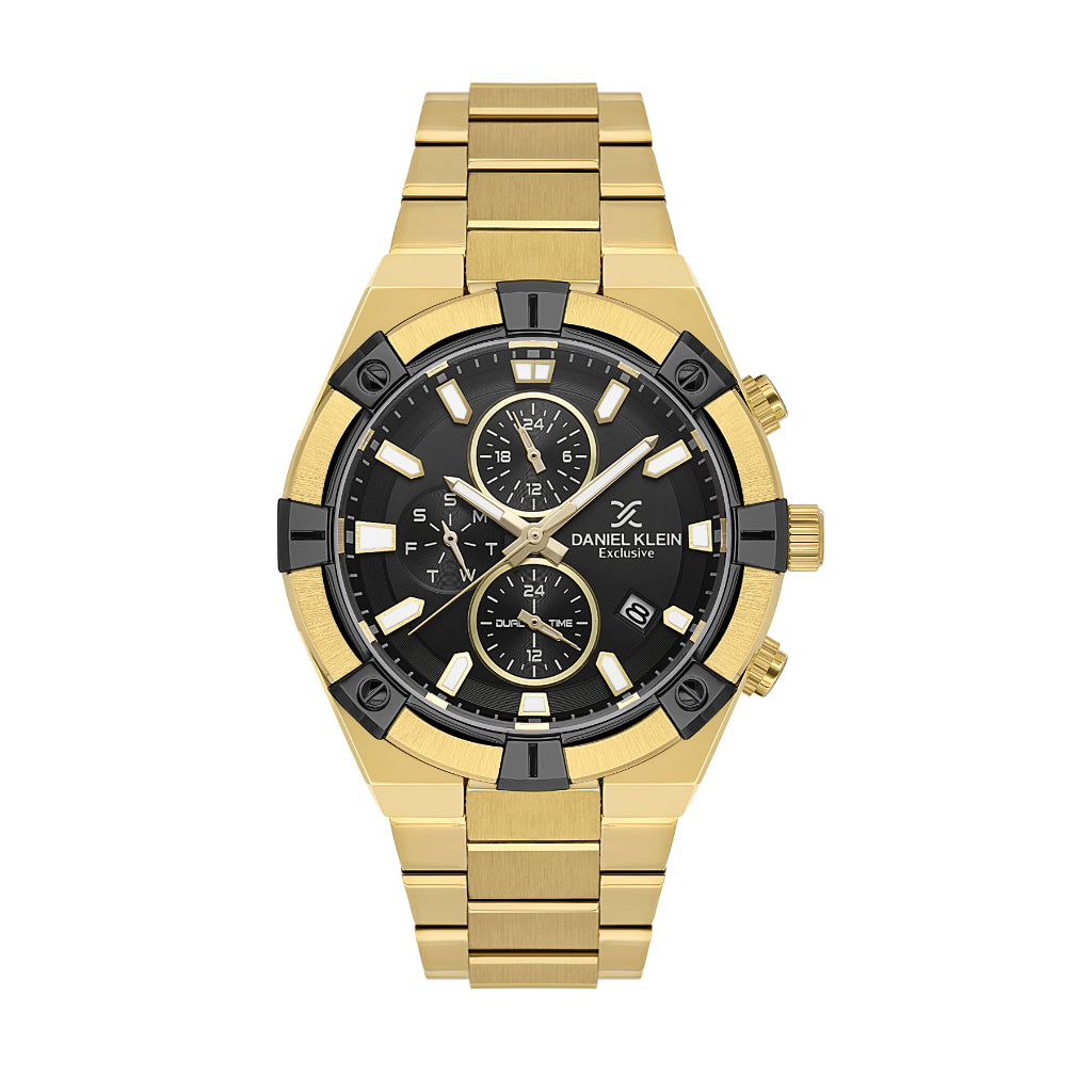 Daniel Klein Exclusive Gold Stainless Steel Watch for Men DK.1.14242-4