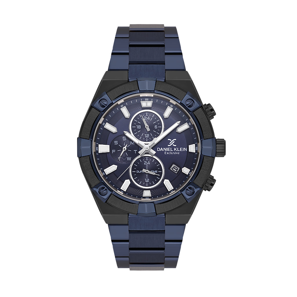 Daniel Klein Exclusive Dark Blue Stainless Steel Watch for Men DK.1.14242-5