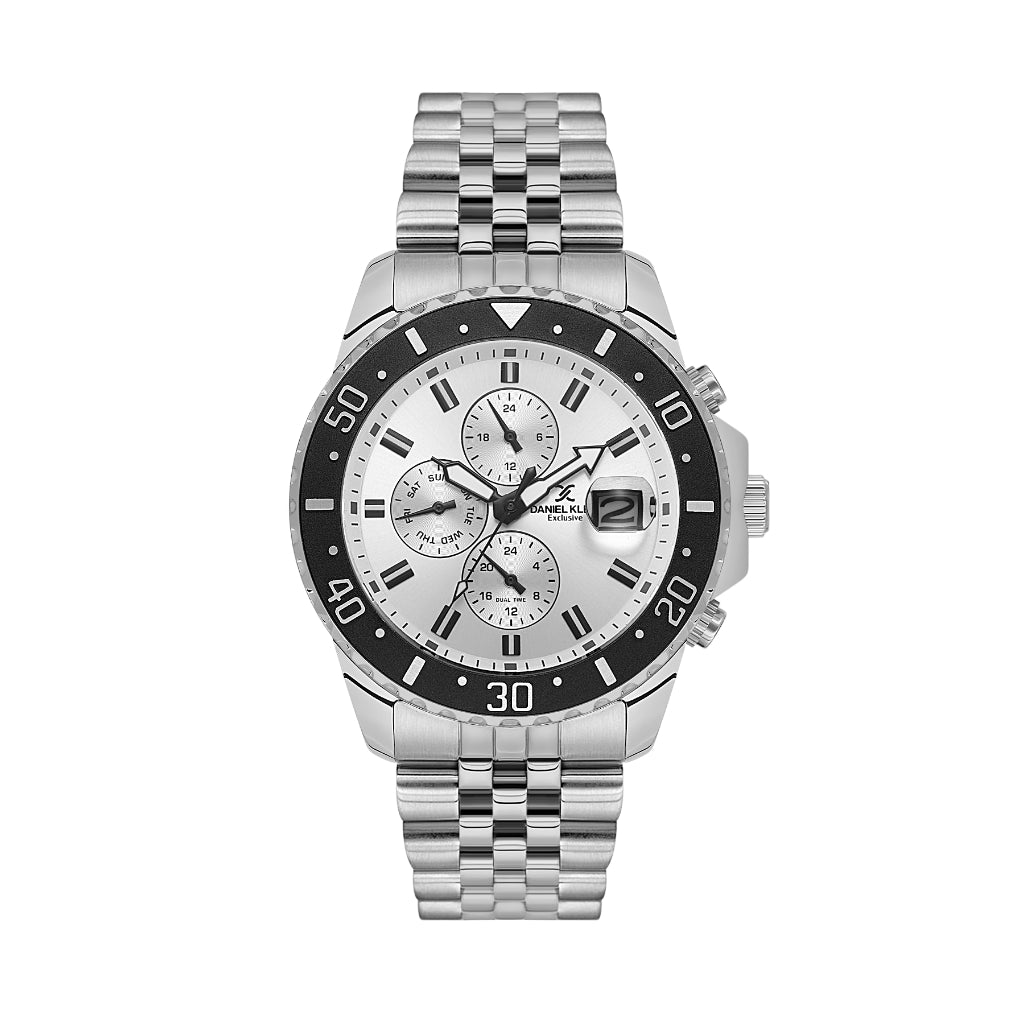 Daniel Klein Exclusive Silver Stainless Steel Watch for Men DK.1.14243-1