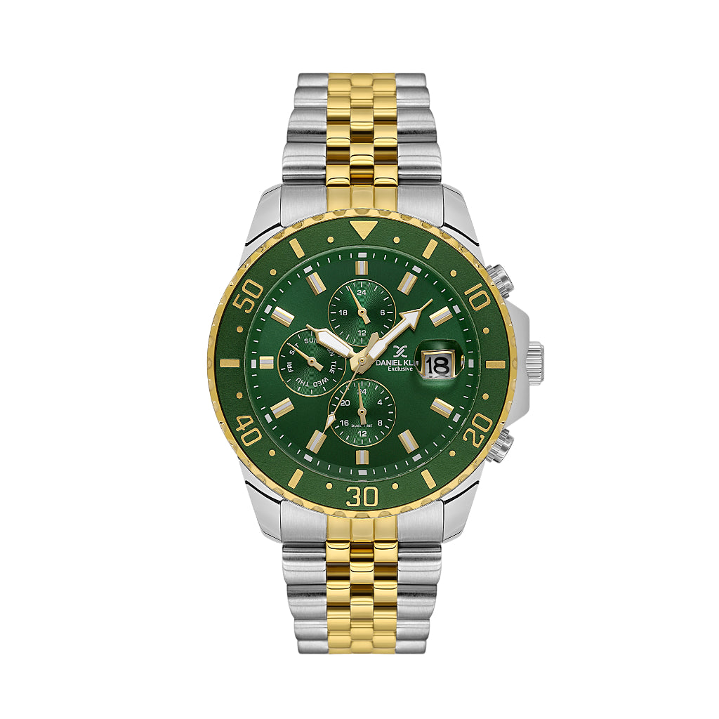 Daniel Klein Exclusive Silver and Gold Stainless Steel Watch for Men DK.1.14243-4