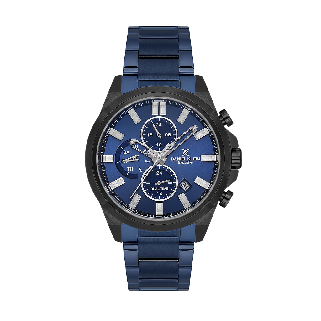 Daniel Klein Exclusive Dark Blue Stainless Steel Watch for Men DK.1.14245-4