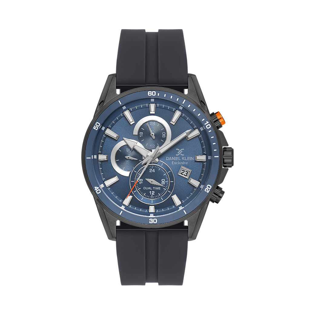 Daniel Klein Exclusive Cool Grey Silicone Watch for Men DK.1.14246-4