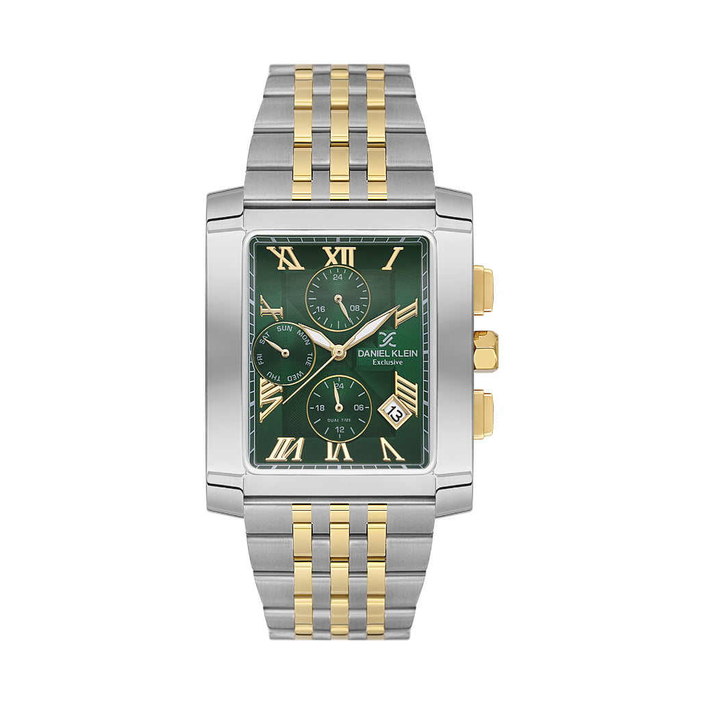 Daniel Klein Exclusive Silver and Gold Stainless Steel Watch for Men DK.1.14250-4
