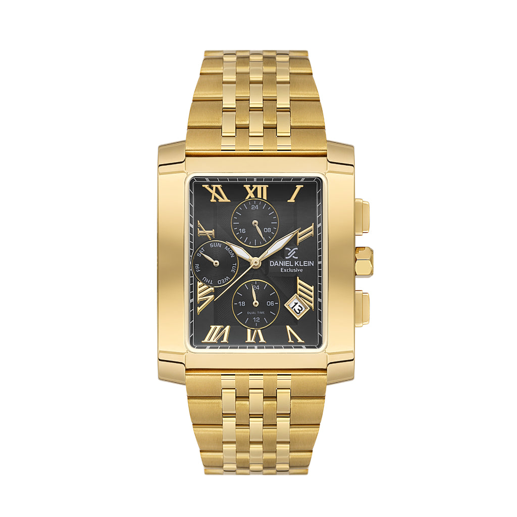 Daniel Klein Exclusive Gold Stainless Steel Watch for Men DK.1.14250-5