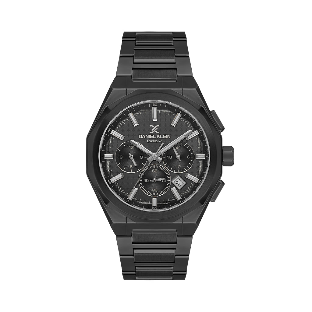 Daniel Klein Exclusive Black Stainless Steel Watch for Men DK.1.14251-5
