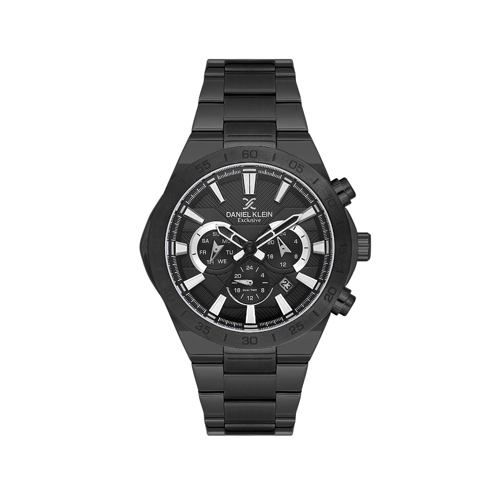 Daniel Klein Exclusive Black Stainless Steel Watch for Men DK.1.14253-4