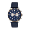 Daniel Klein Exclusive Dark Blue Leather Watch for Men DK.1.14255-6