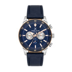 Daniel Klein Exclusive Dark Blue Leather Watch for Men DK.1.14255-6