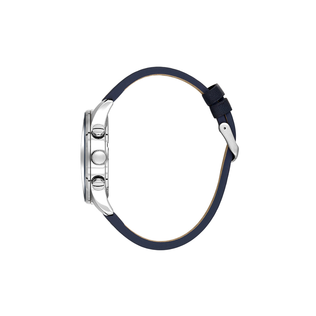 Daniel Klein Exclusive Dark Blue Leather Watch for Men DK.1.14255-6