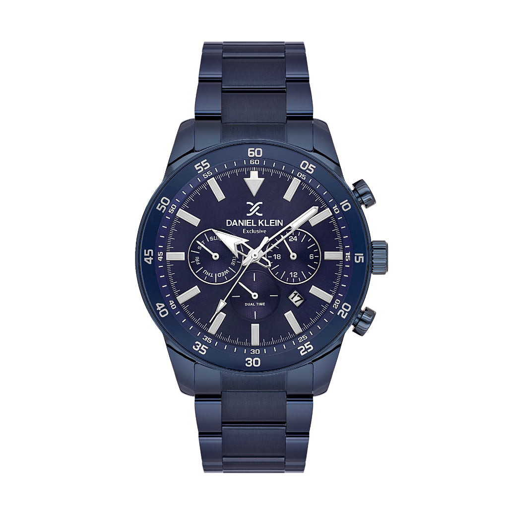 Daniel Klein Exclusive Blue Stainless Steel Watch for Men DK.1.14256-5