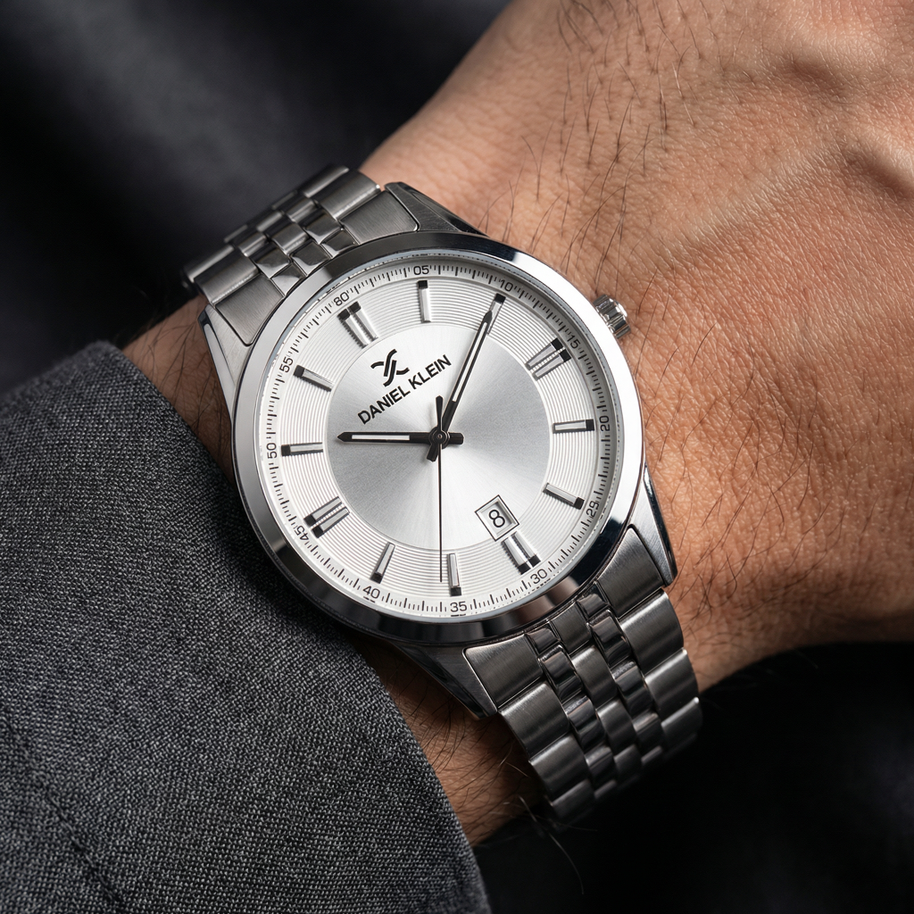 Daniel Klein Steely Silver Stainless Steel Watch for Men DK.1.14265-1