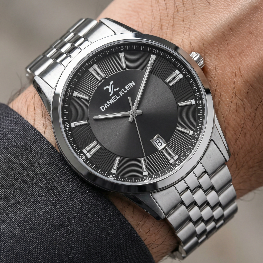 Daniel Klein Steely Silver Stainless Steel Watch for Men DK.1.14265-2