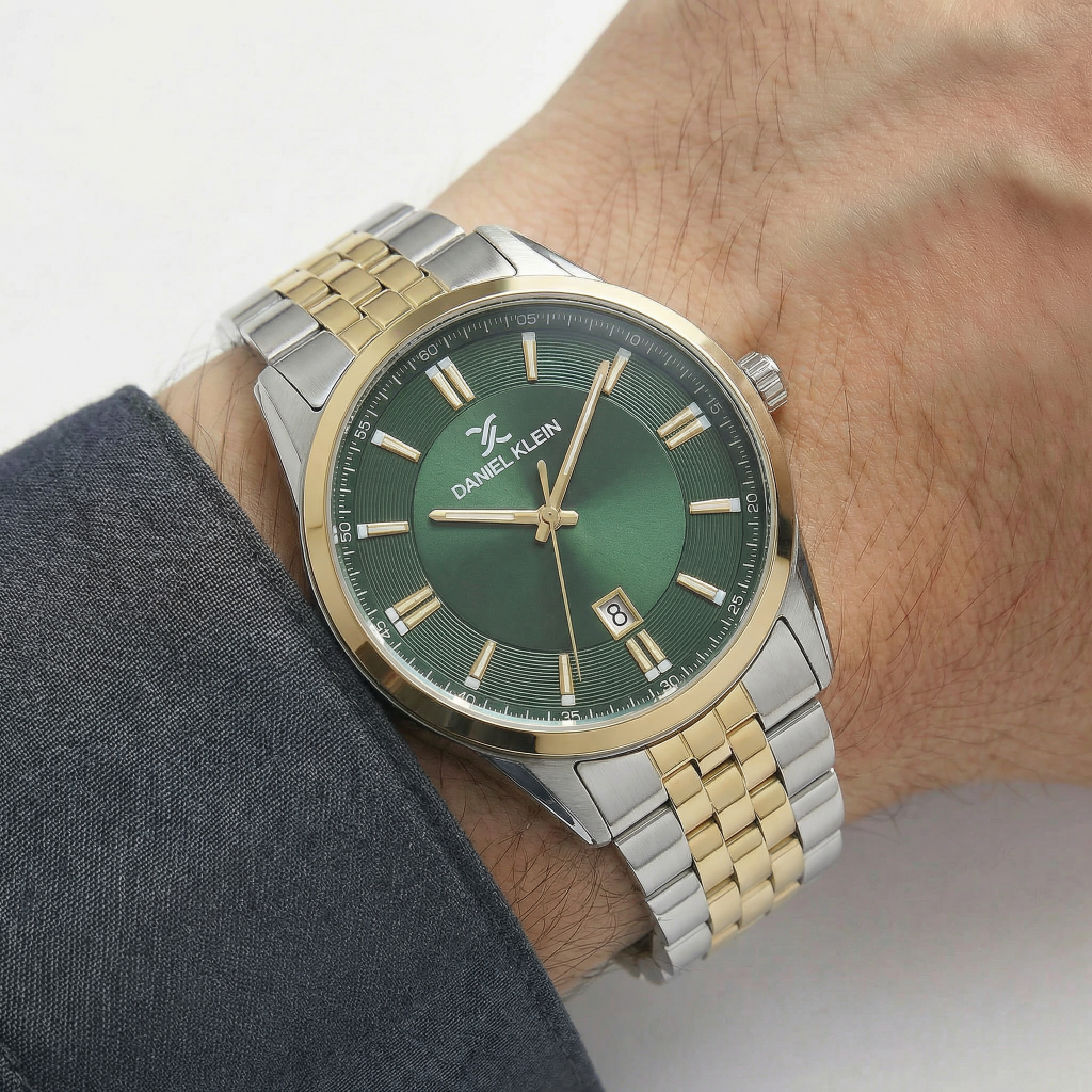 Daniel Klein Steely Silver and Gold Stainless Steel Watch for Men DK.1.14265-4