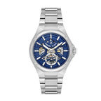 Daniel Klein Skeleton Silver Stainless Steel Automatic Watch for Men DK.1.14267-3