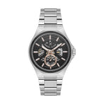 Daniel Klein Skeleton Silver Stainless Steel Automatic Watch for Men DK.1.14267-5