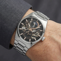Daniel Klein Skeleton Silver Stainless Steel Watch for Men DK.1.14269-3
