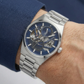 Daniel Klein Skeleton Silver Stainless Steel Watch for Men DK.1.14269-5