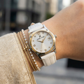 Daniel Klein Premium White Leather Watch for Women DK.1.14270-3