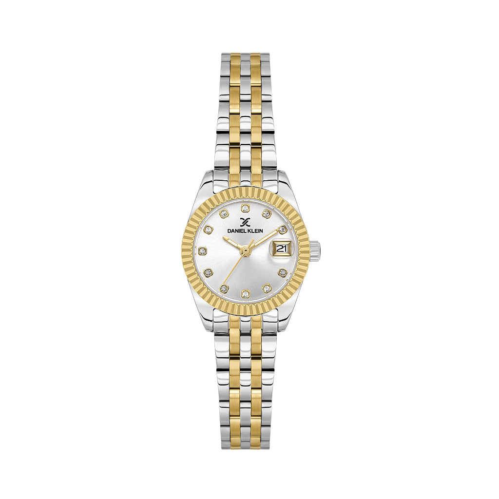 Daniel Klein Premium Silver and Gold Stainless Steel Watch for Women DK.1.14276-6