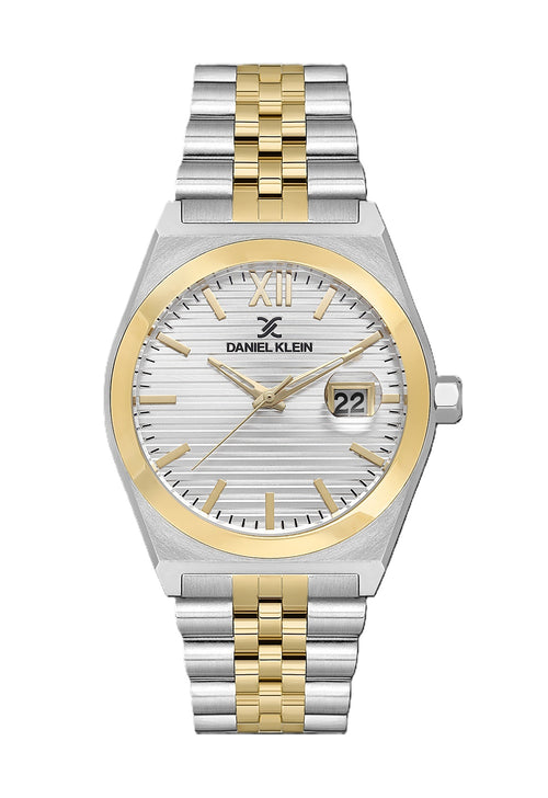 Daniel Klein Pair Silver and Gold Stainless Steel Watch for Couple DK.1.14283-3
