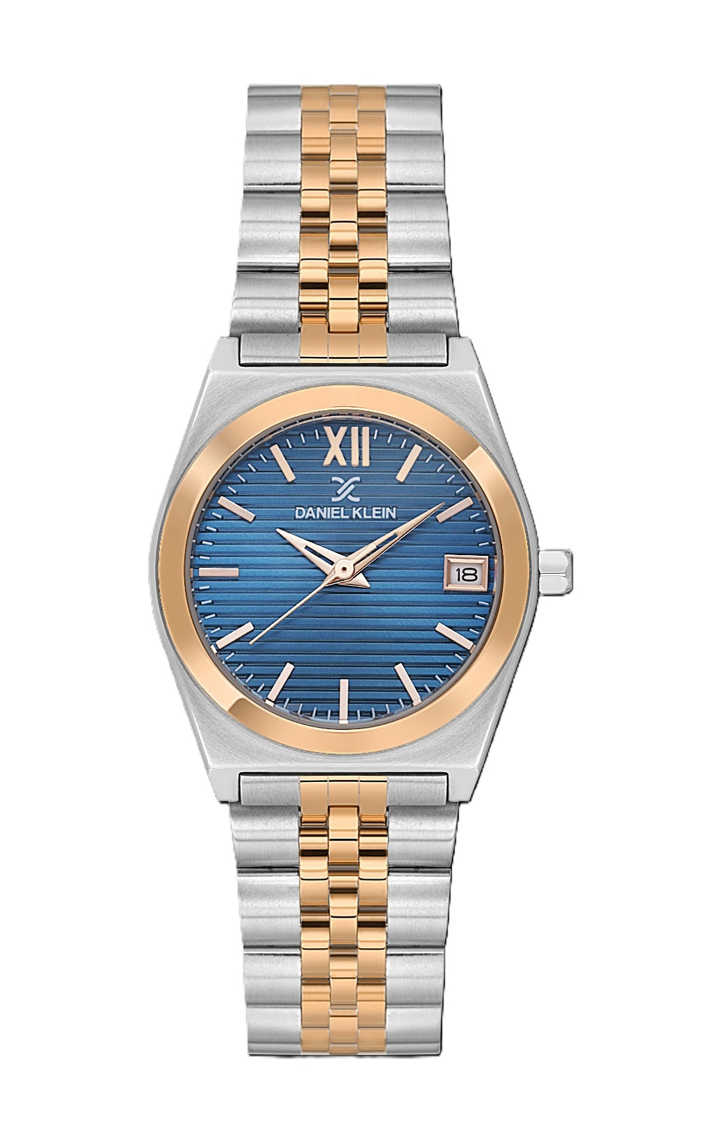 Daniel Klein Pair Silver and Rose Gold Stainless Steel Watch for Couple DK.1.14283-5