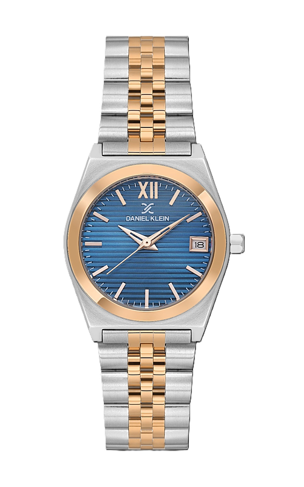 Daniel Klein Pair Silver and Rose Gold Stainless Steel Watch for Couple DK.1.14283-5