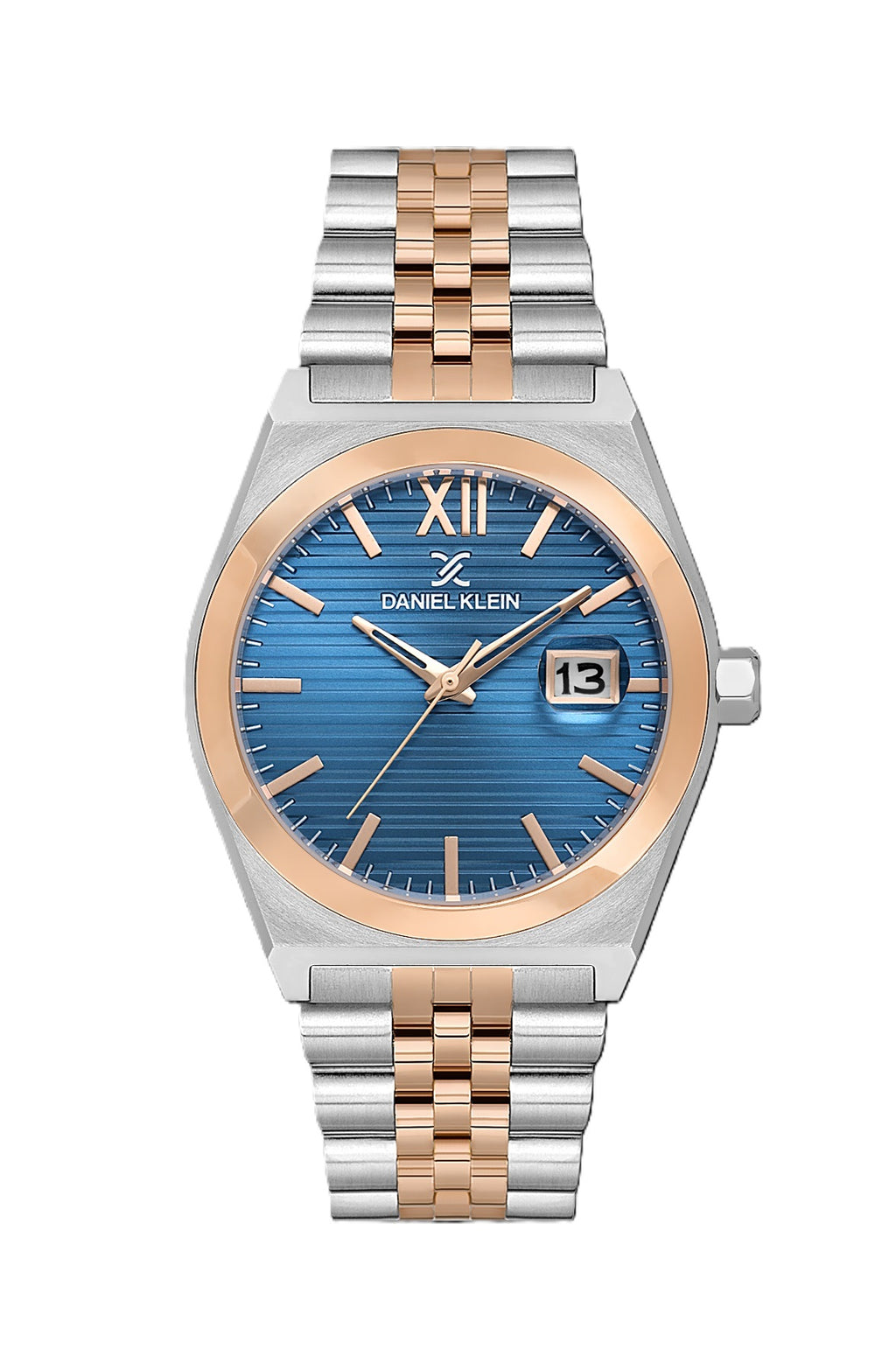 Daniel Klein Pair Silver and Rose Gold Stainless Steel Watch for Couple DK.1.14283-5